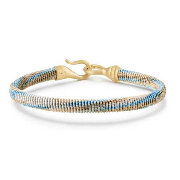 Life armbånd 6mm m/ gull - Cornflower rope