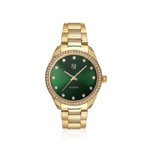 Valeria Double - grønn urskive m/ cubic zirkonia