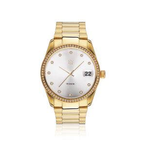 Electra Double -sølv urskive m/ cubic zirkonia