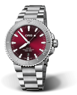 Aquis Date Relief Cherry 43,5mm