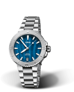 Aquis Date 36,5mm - Blå perlemor