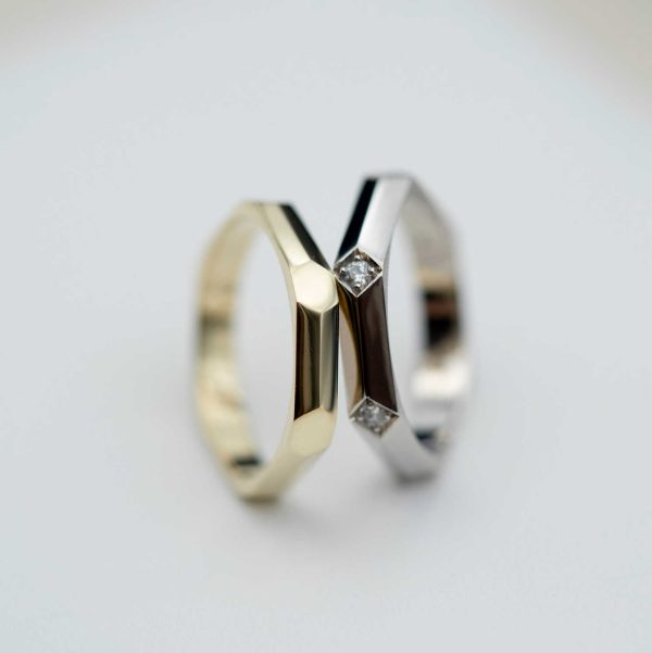 "Fasett" Hvitt gull ring m/ diamanter 0,06ct - Bilde 3