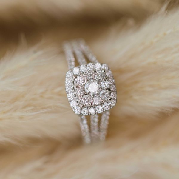 Hvitt gull ring m/ diamanter 0,90ctWSi - Bilde 5