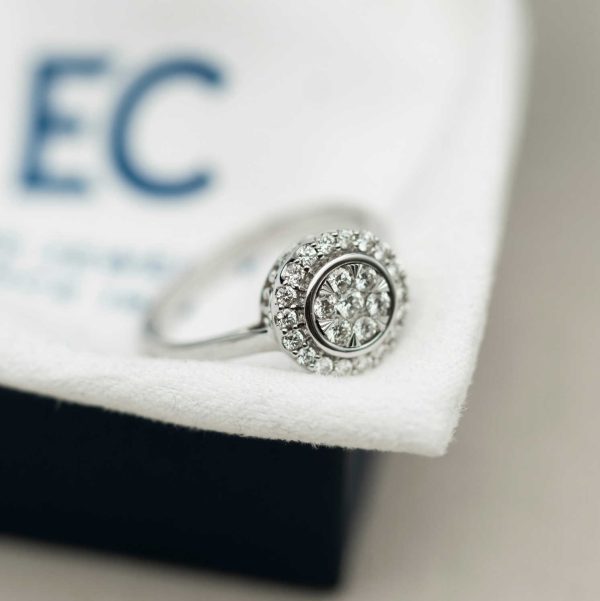 Hvitt gull ring m/ diamanter 0,50ctWSi - Bilde 2