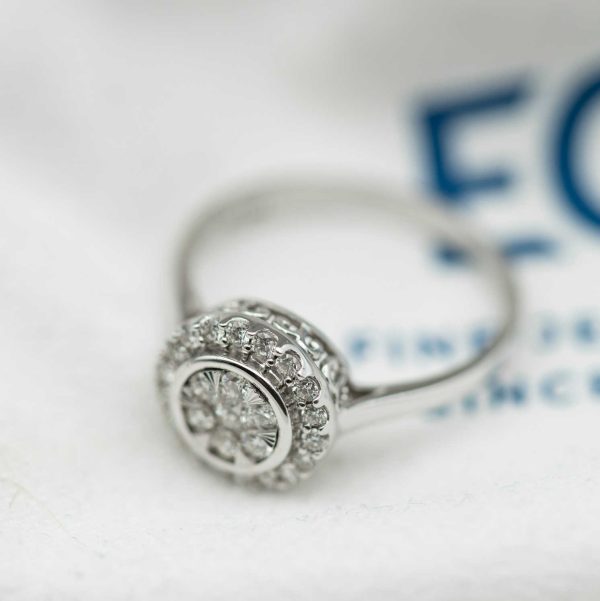 Hvitt gull ring m/ diamanter 0,50ctWSi - Bilde 3