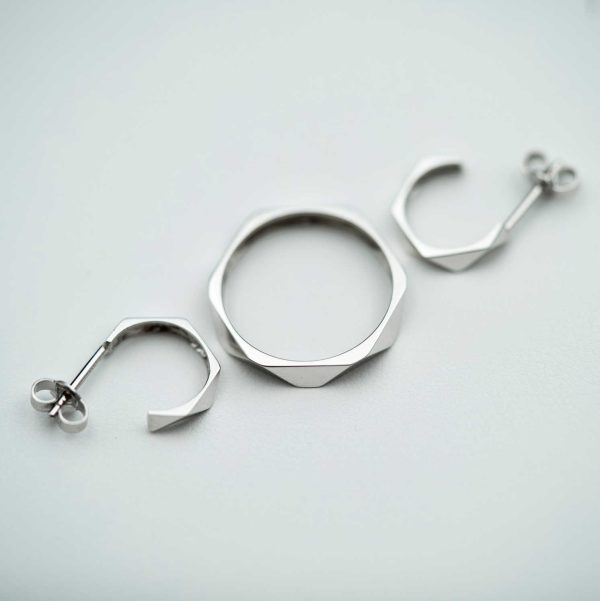 "Fasett" Hvitt gull ring - Bilde 3