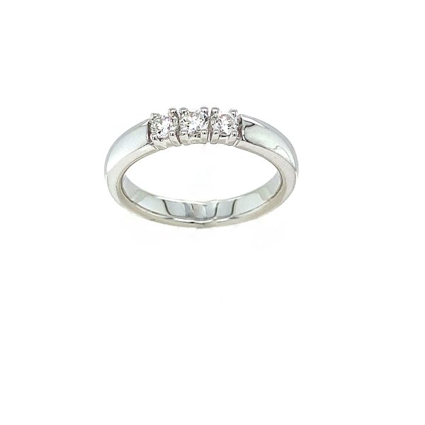 Hvitt Gull Alliansering Buet 3X 0,10Ct Twsi