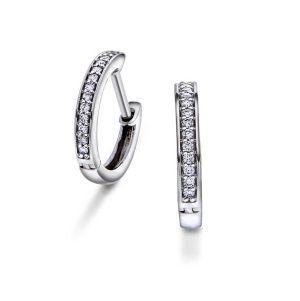 Hvitt gull øreringer m/ diamanter 0,09ct