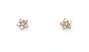 Golden Star gull ørepynt stor 0,38ct