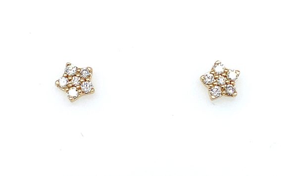 Golden Star gull ørepynt stor 0,38ct