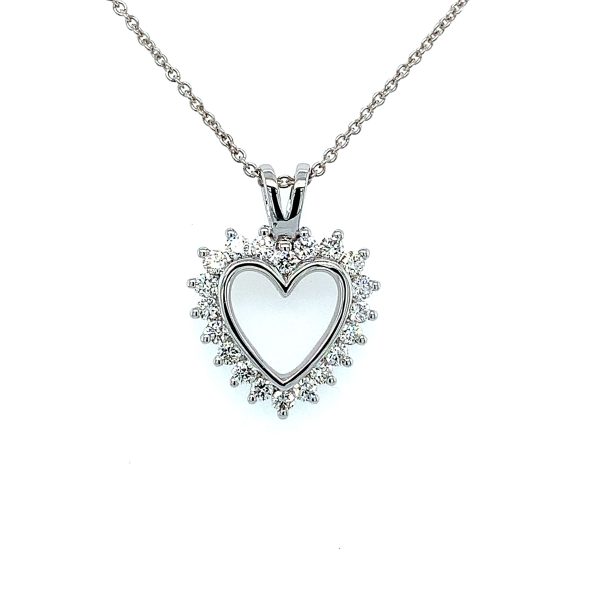 Hvitt gull diamanthjerte m/ 20 diamanter 0,44Ct Tw Si