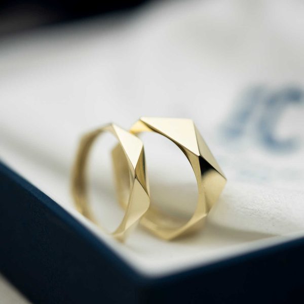 "Fasett" Gult gull ring - Bilde 3