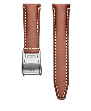 Oris Brun skinnrem m/ foldelås 20mm