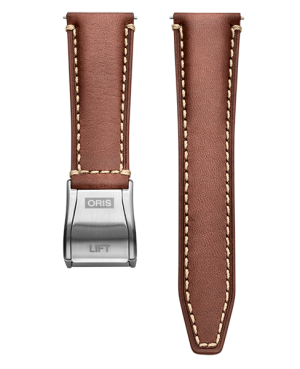Oris Brun skinnrem m/ foldelås 22mm