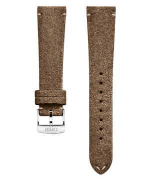 Oris mørk gråbrun vintage skinnrem  m/ stål spenne 20mm
