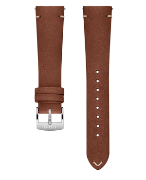 Oris brun vintage skinnrem  m/ stål spenne 20mm