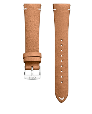 Oris lys brun vintage skinnrem  m/ stål spenne 19mm