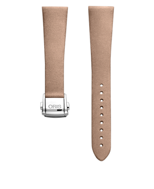 Oris lys brun skinnrem  m/ stål foldelås 17mm