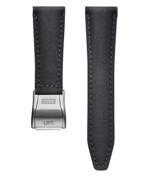 Oris grå textilrem  m/ stål foldelås 22mm