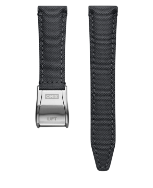 Oris grå textilrem  m/ stål foldelås 20mm