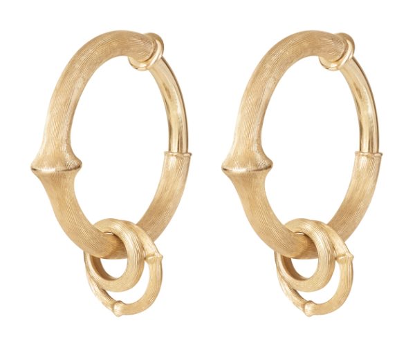 Nature Store øreringer 18K gult gull 28mm - Bilde 2