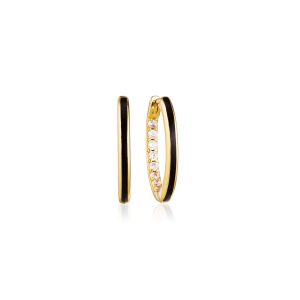 ELLERA Enamel Grande Earrings Gold plated Black