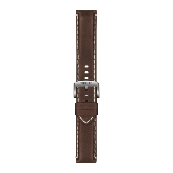 TISSOT Skinnrem brun kraftig stål spenne 22mm