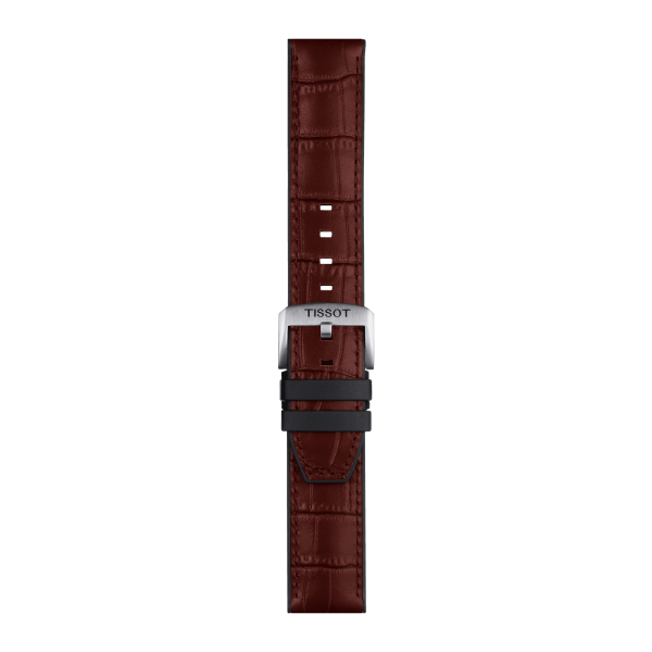 Tissot Gummirem m/ krokkopreget skinn Brun 22mm
