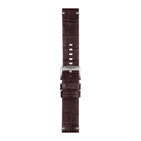 TISSOT Brun skinnrem vintage krokkopreg 22mm
