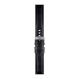 TISSOT Skinnrem Svart hevet stål spenne 20mm