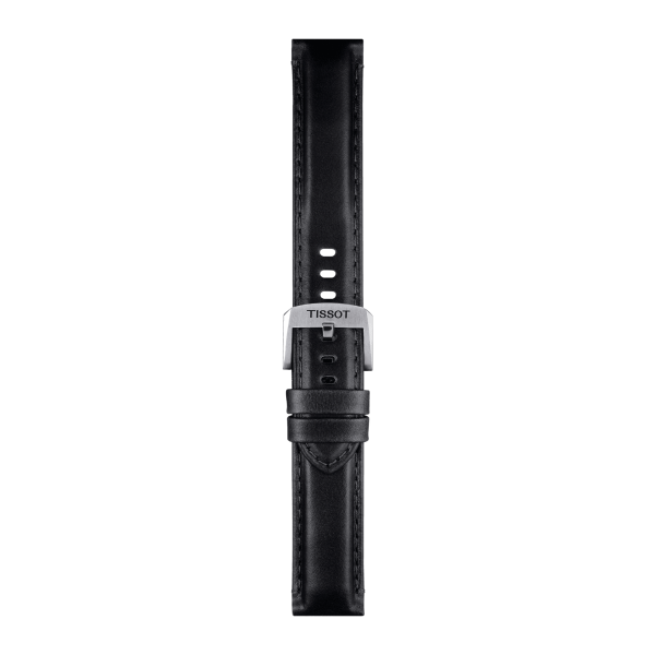 TISSOT Skinnrem Svart hevet stål spenne 20mm