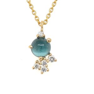 Stellini Big anheng m/ London blue Topaz og diamanter
