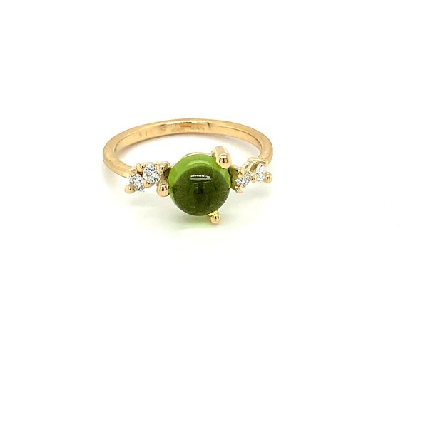 Stellini Medium ring gult gull m/ Peridot og diamanter - Bilde 2