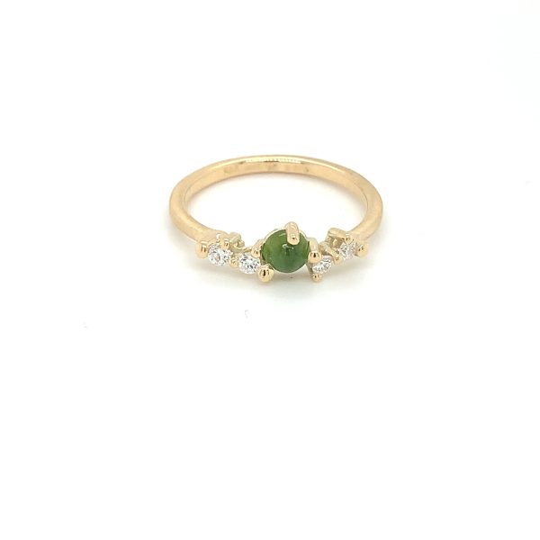 Stellini Small ring gult gull m/ grønn Turmalin og diamanter - Bilde 2