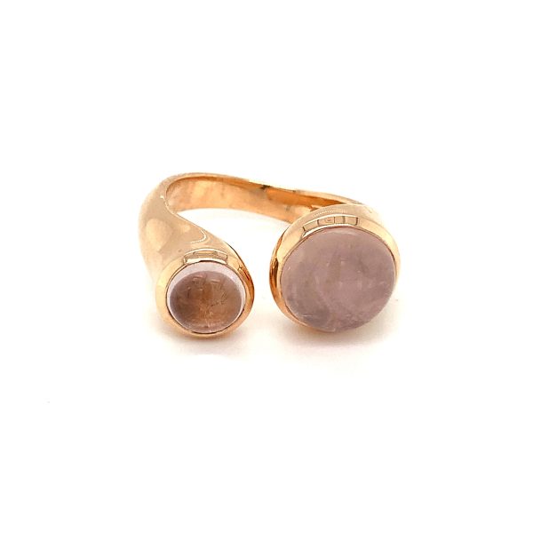 Globe Rose Gull Ring M/ Rosekvarts - Bilde 2