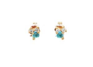 Stellini small Ørepynt m/ Swiss blue Topaz og diamanter