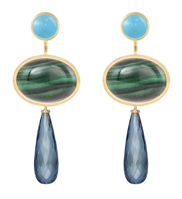 Lotus Vedheng til ørepynt .Malachite - Bilde 3