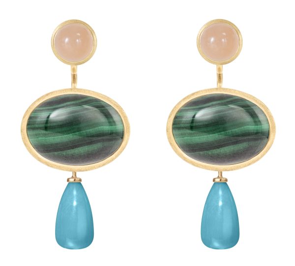 Lotus Vedheng til ørepynt .Malachite - Bilde 4