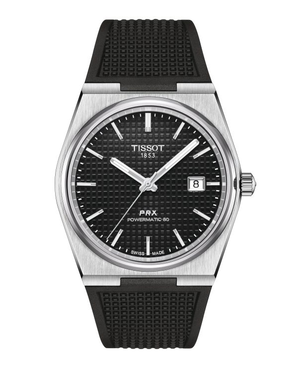 Tissot PRX Powermatic 80-Svart  m/ gummirem
