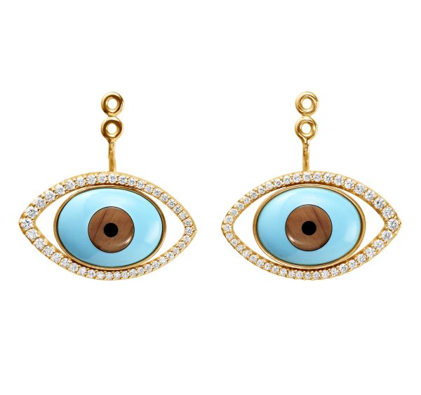 Evil Eye ørepynt anheng m/ diamanter - Bilde 2