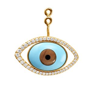 Evil Eye ørepynt anheng m/ diamanter