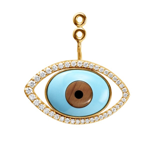 Evil Eye ørepynt anheng m/ diamanter