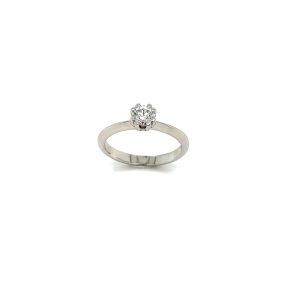 Felumb enstensring hvitt gull 0,40ct TWVS GIA
