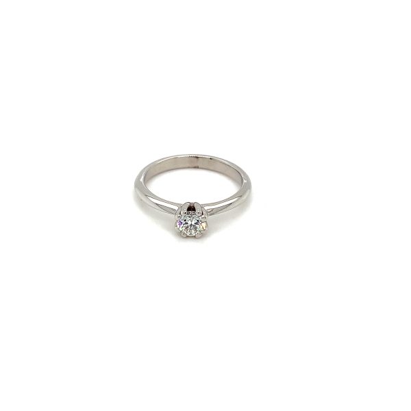 Felumb enstensring hvitt gull 0,40ct TWVS GIA - Bilde 2