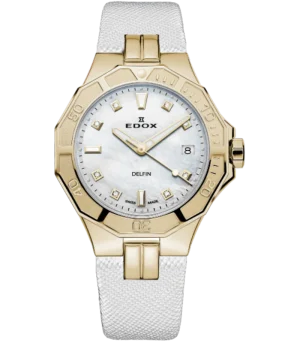 Diver Date Lady Double m/ perlemor hvit rem