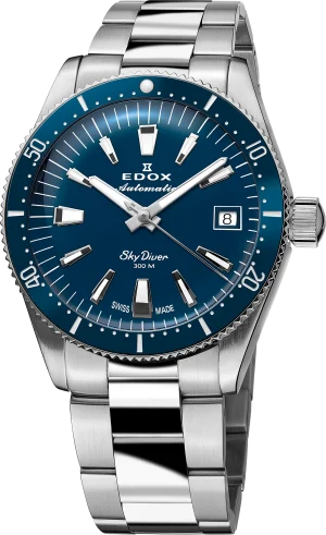Skydiver 38mm Date Automatic Stål Blå m/ Lenke