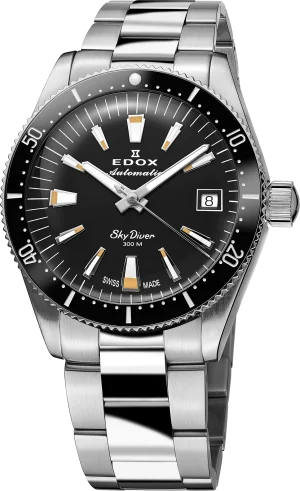 Skydiver 38mm Date Automatic Stål Svart m/ Lenke
