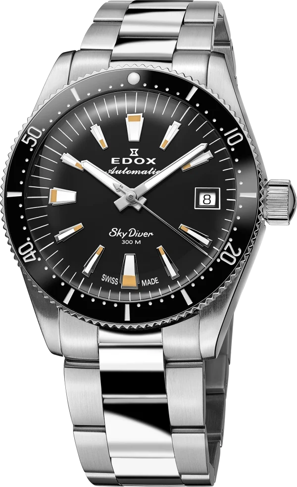 Skydiver 38mm Date Automatic Stål Svart m/ Lenke