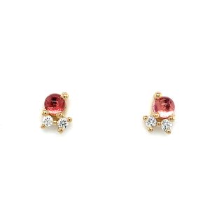 Stellini small Ørepynt m/ rosa Turmalin og diamanter