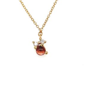 Stellini Small anheng m/  rosa Tourmalin og diamanter